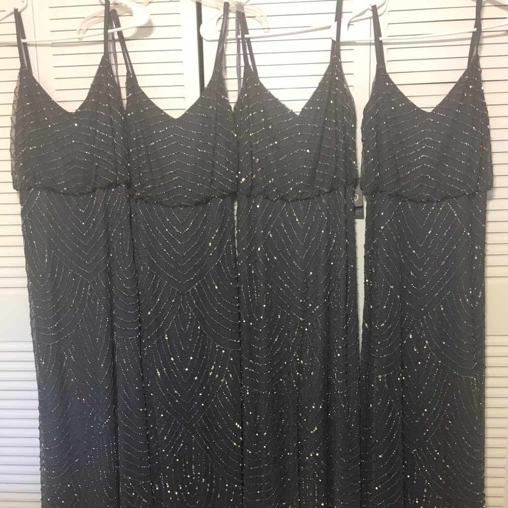 Adrianna Papell Long Beaded Dress